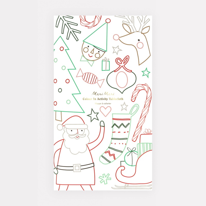 Christmas Color In Activity Tablecloth