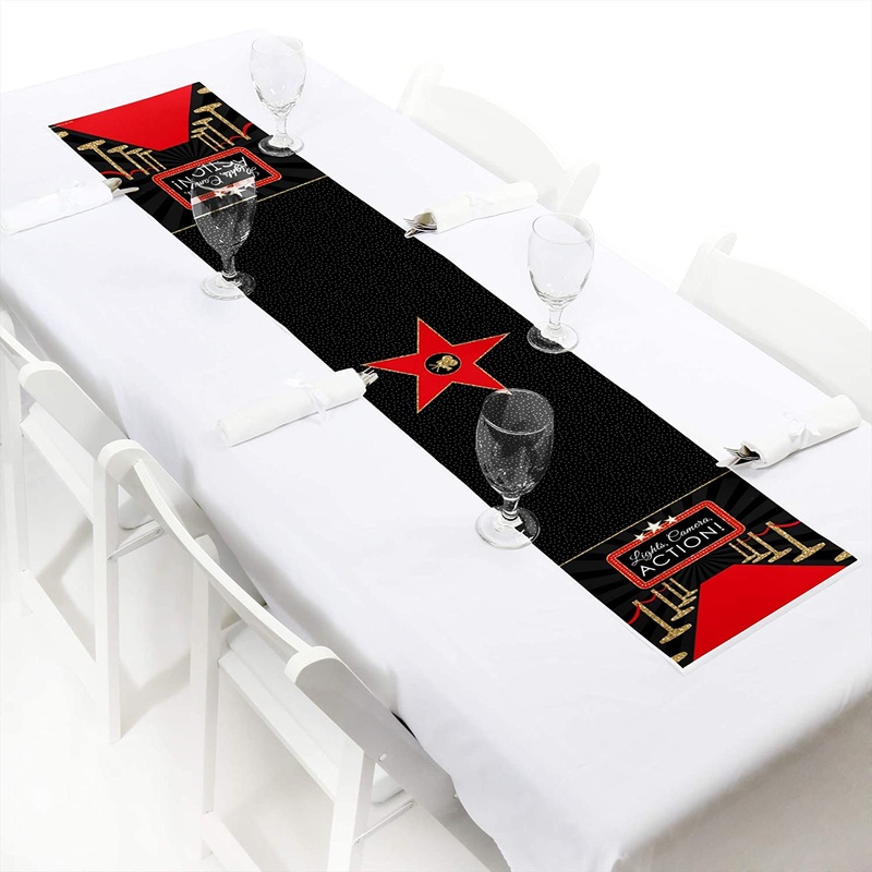 Red Carpet Hollywood - Petite Movie Night Party Paper Table Runner - 12 x 60 inches