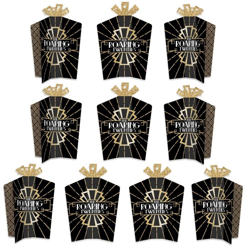 Roaring 20s - Table Decorations - 1920s Art Deco Jazz Party Fold and Flare Centerpieces - 10 Count