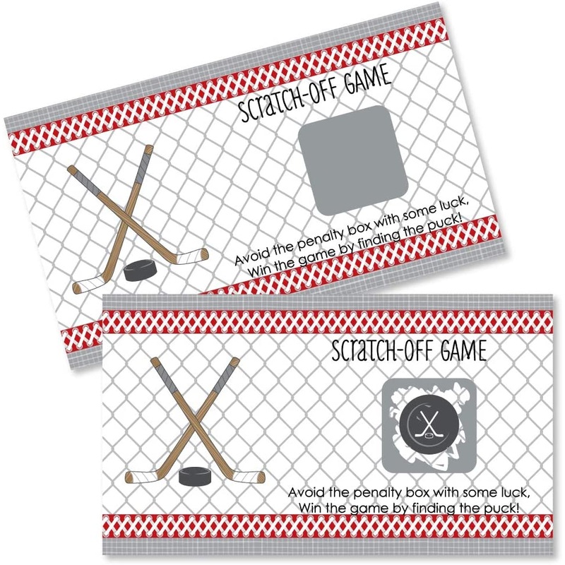 Shoots and Scores - Hockey - Baby Shower or Birthday Party Game Scratch Off Cards - 22 Count