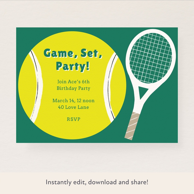 Tennis Download & Print Invitation