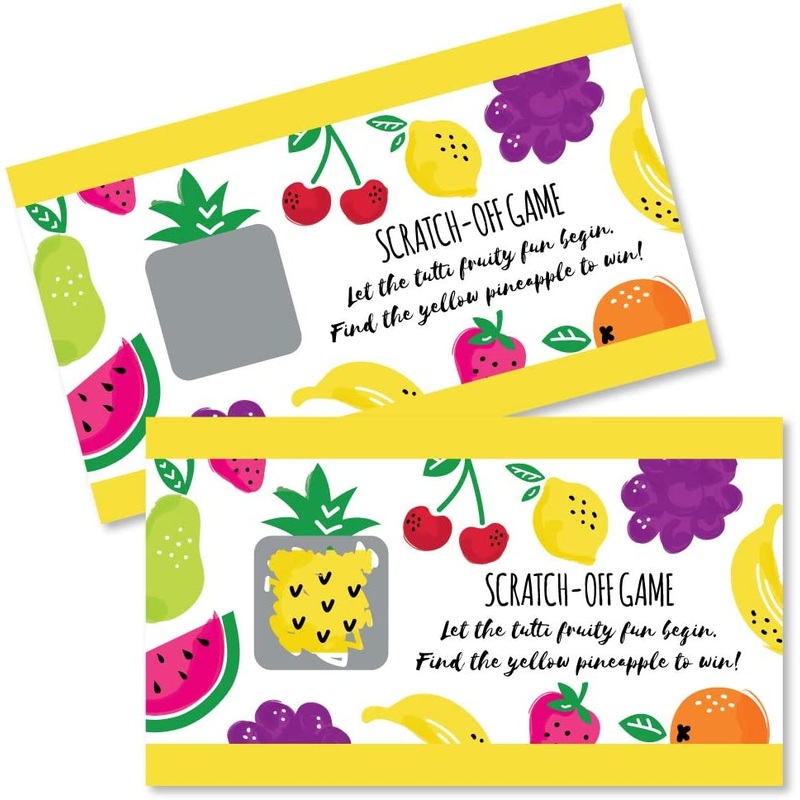 Tutti Fruity - Party Decorations Frutti Summer Baby Shower or Birthday Party Game Scratch Off Cards - 22 Count