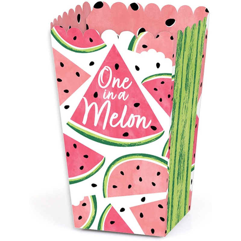 Watermelon - Fruit Party Favor Popcorn Treat Boxes - Set of 12