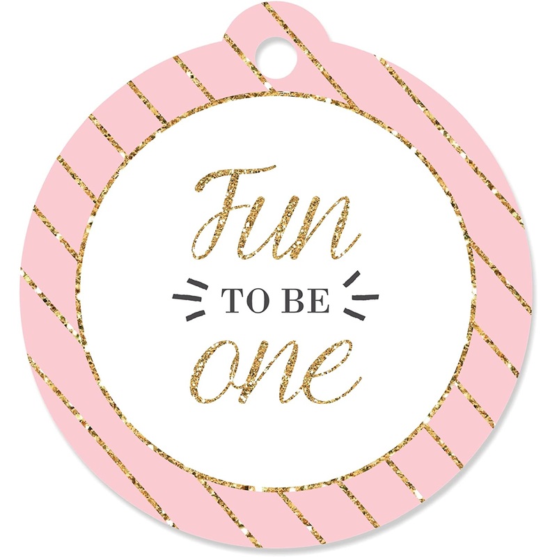 1st Birthday Girl - Fun to be One - First Birthday Party Favor Gift Tags (Set of 20)