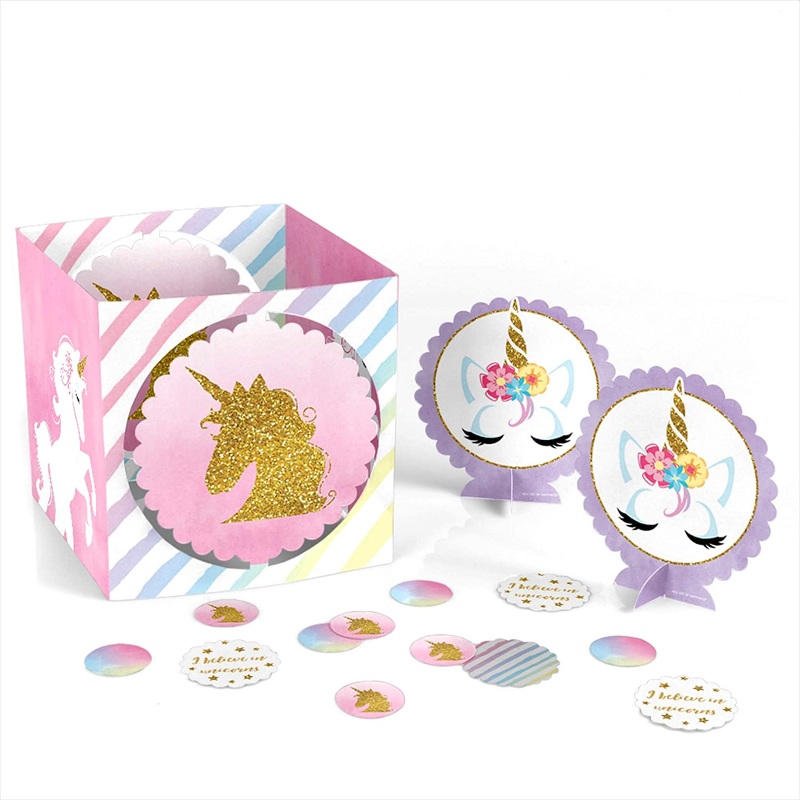 Rainbow Unicorn - Magical Unicorn Baby Shower or Birthday Party Centerpiece & Table Decoration Kit