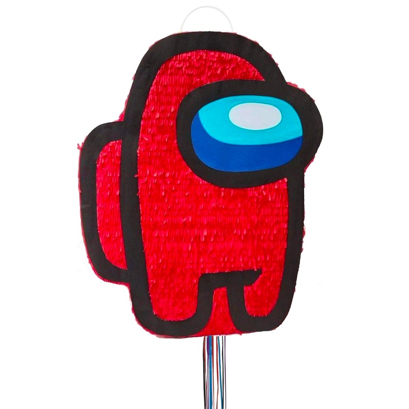 Red Among Us Pull String Pinata 22 Inch (H)