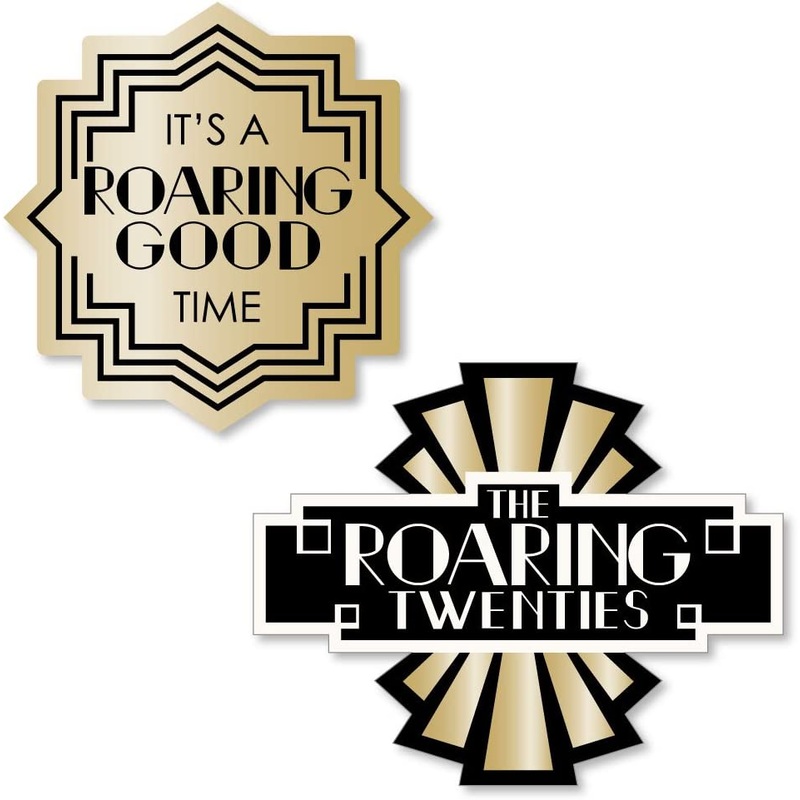 Roaring 20's - DIY Shaped 1920s Art Deco Jazz Party Cut-Outs - 24 Count