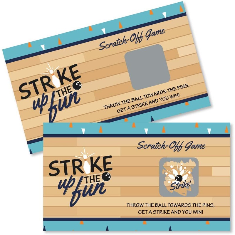 Strike Up the Fun - Bowling - Birthday Party or Baby Shower Party Game Scratch Off Cards - 22 Count
