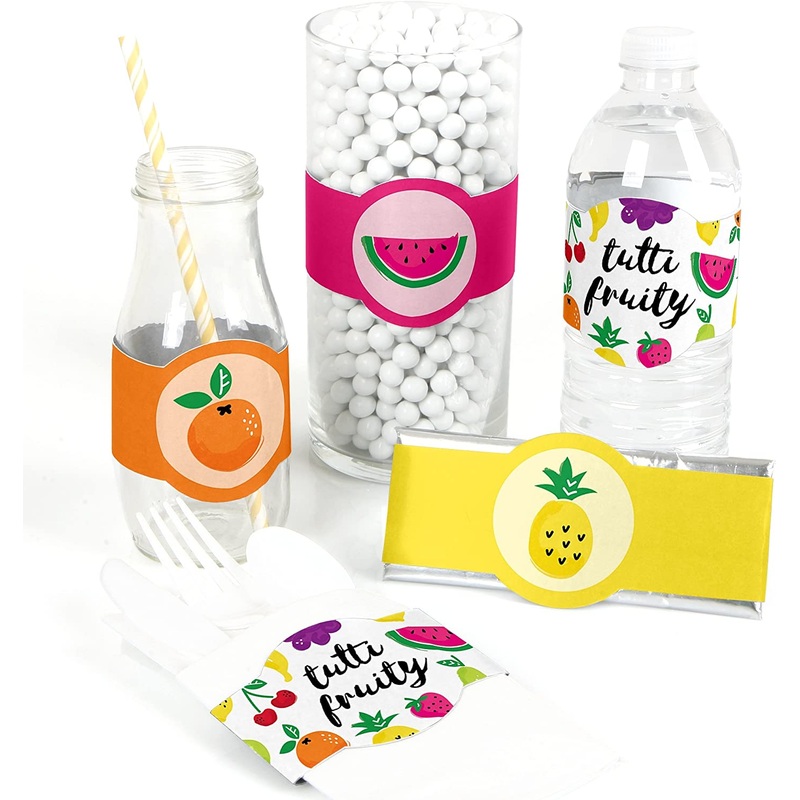 Tutti Fruity - DIY Party Supplies - Frutti Summer Baby Shower or Birthday Party DIY Wrapper Favors & Decorations - Set of 15