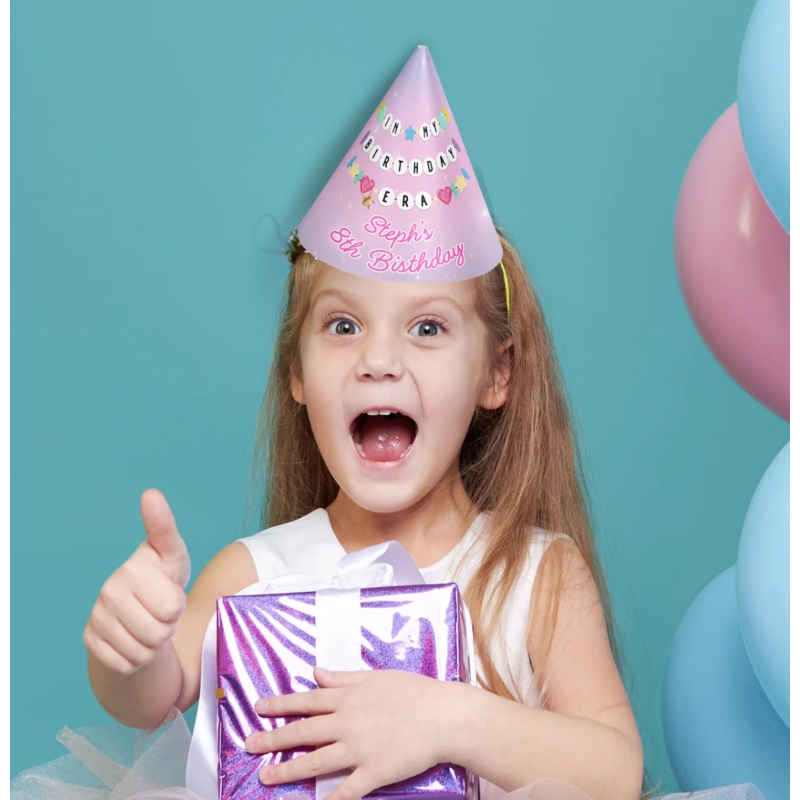 Tylor - Birthday Era Party Hat - Custom Name and Age - 8 Hats