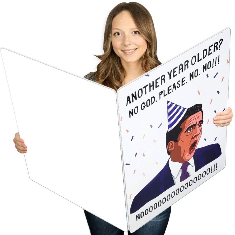The Office Birthday Cards For Men Women | NOOO Michael Scott Card For Him Her - Giant Card - 16.5 x 22 inches