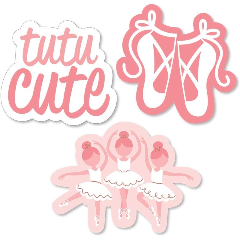 Tutu Cute Ballerina - DIY Shaped Ballet Birthday Party or Baby Shower Cut-Outs - 24 Count