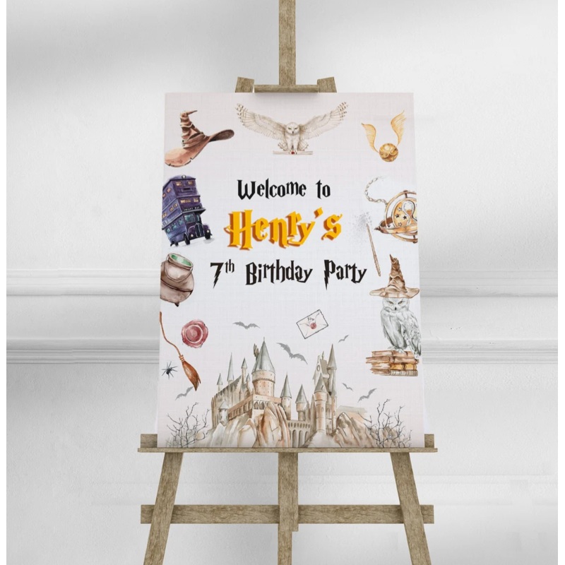 Wizard Party - Welcome Sign - Foamboard 3x2 feet - Custom Name & Age