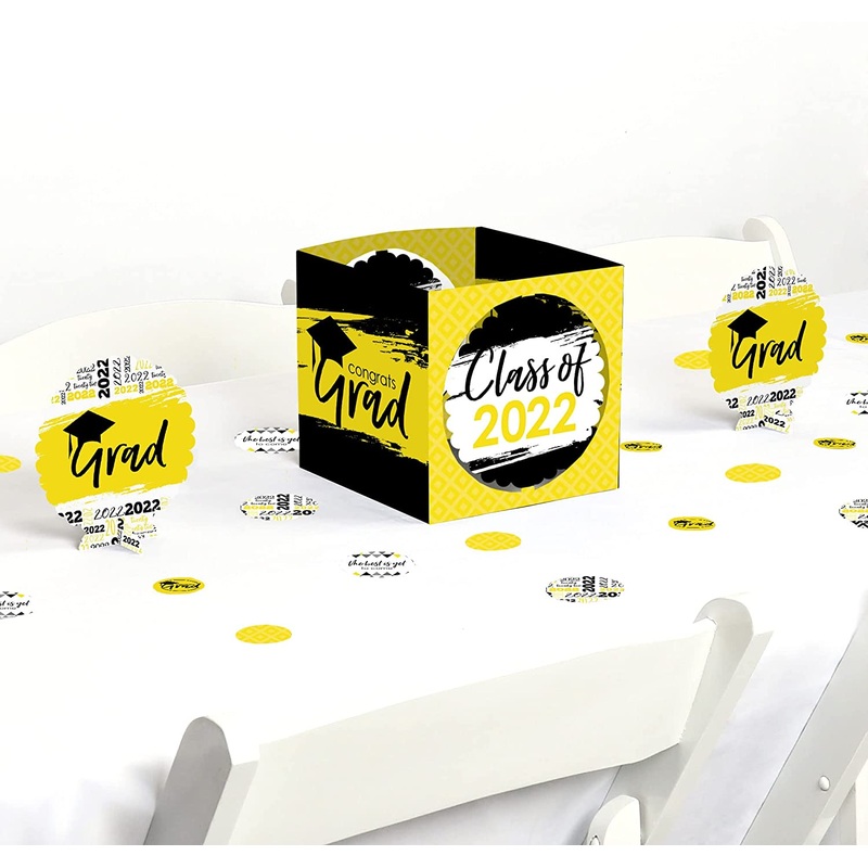 Yellow Grad - Best is Yet to Come - Yellow 2022 Graduation Party Centerpiece & Table Decoration Kit
