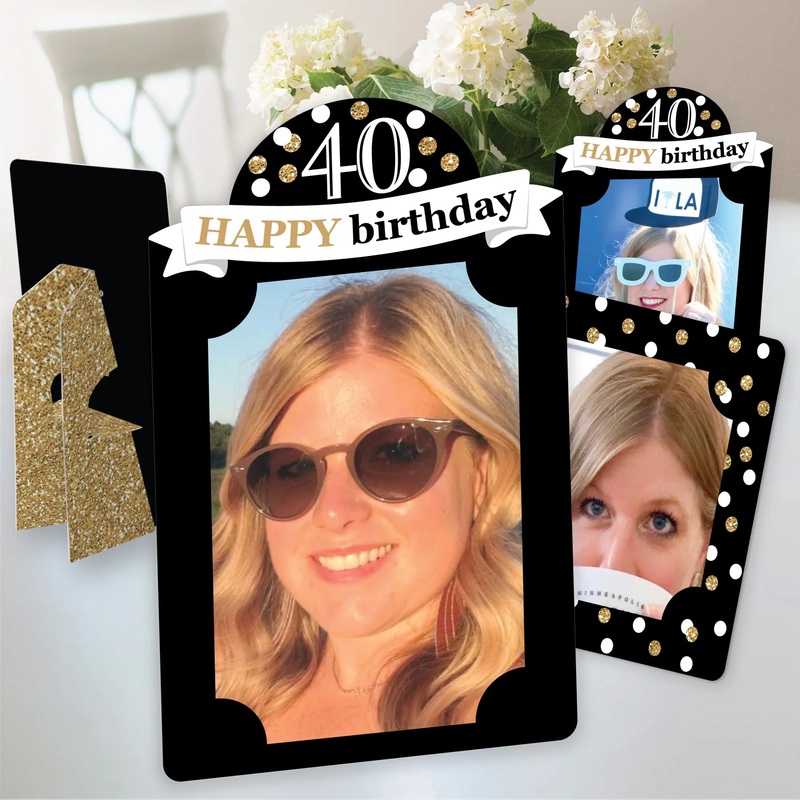 40th Birthday Paper Photo Frames - 12 Ct