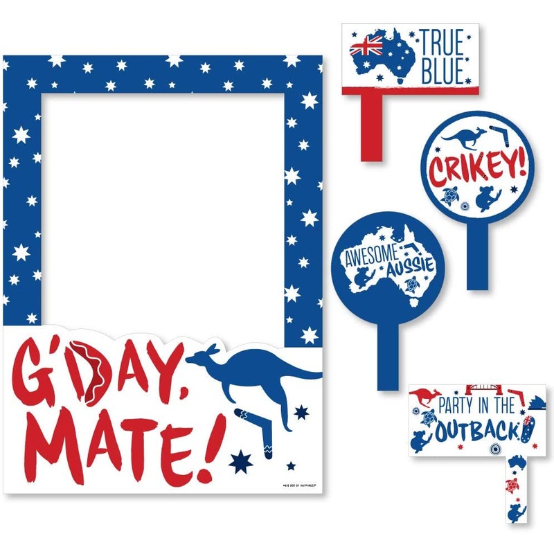 Australia Day - GDay Mate Aussie Party Selfie Photo Booth Picture Frame and Props