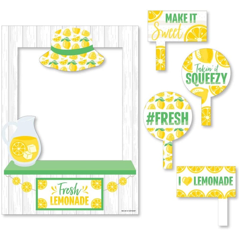 So Fresh - Lemon - Citrus Lemonade Party Selfie Photo Booth Picture Frame and Props