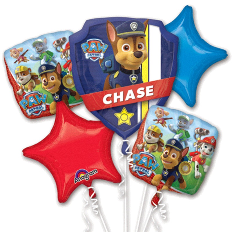 Supershape Paw Patrol Bouquet - 5 Balloons - With Helium