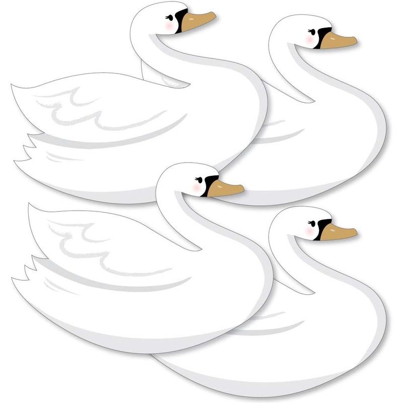 Swan Soiree - Decorations DIY White Swan Baby Shower or Birthday Party Essentials - Set of 20