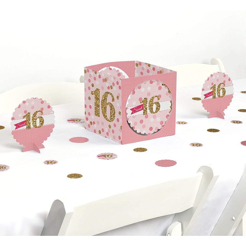 Sweet 16 - Birthday Party Centerpiece and Table Decoration Kit