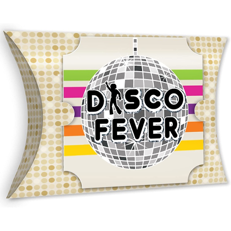 70s Disco - Favor Gift Boxes - 1970s Disco Fever Party Large Pillow Boxes - Set of 12