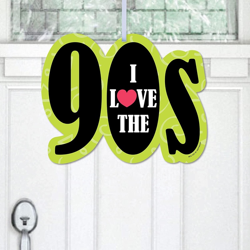 90s Throwback - Hanging Porch 1990s Party Outdoor Decorations - Front Door Decor - 1 Piece Sign