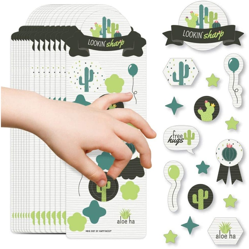Prickly Cactus Party - Fiesta Birthday Party Favor Kids Stickers - 16 Sheets - 256 Stickers