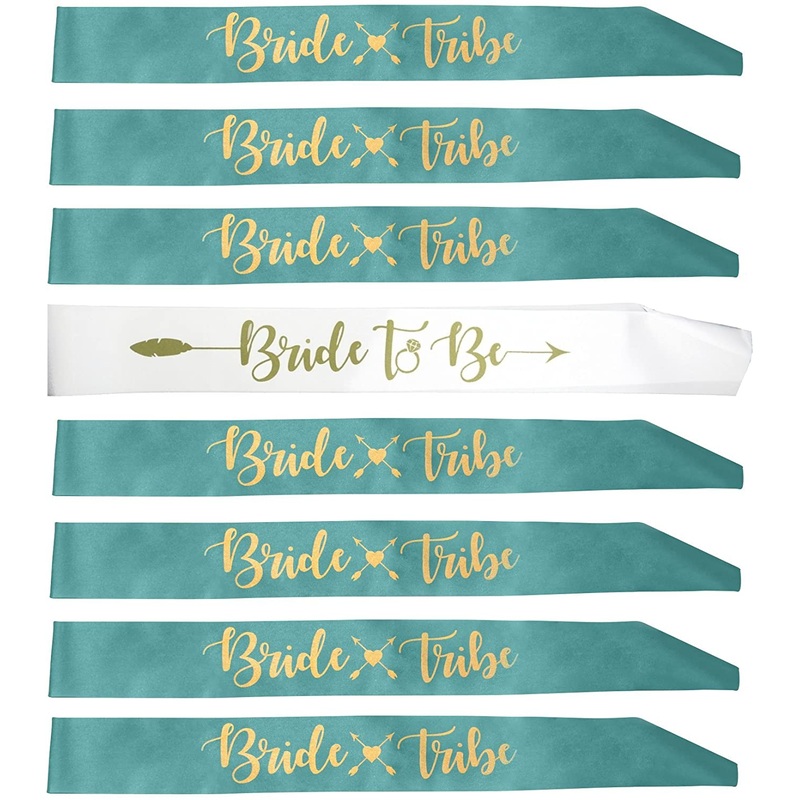 8 Pack Mint Satin Bachelorette Sashes
