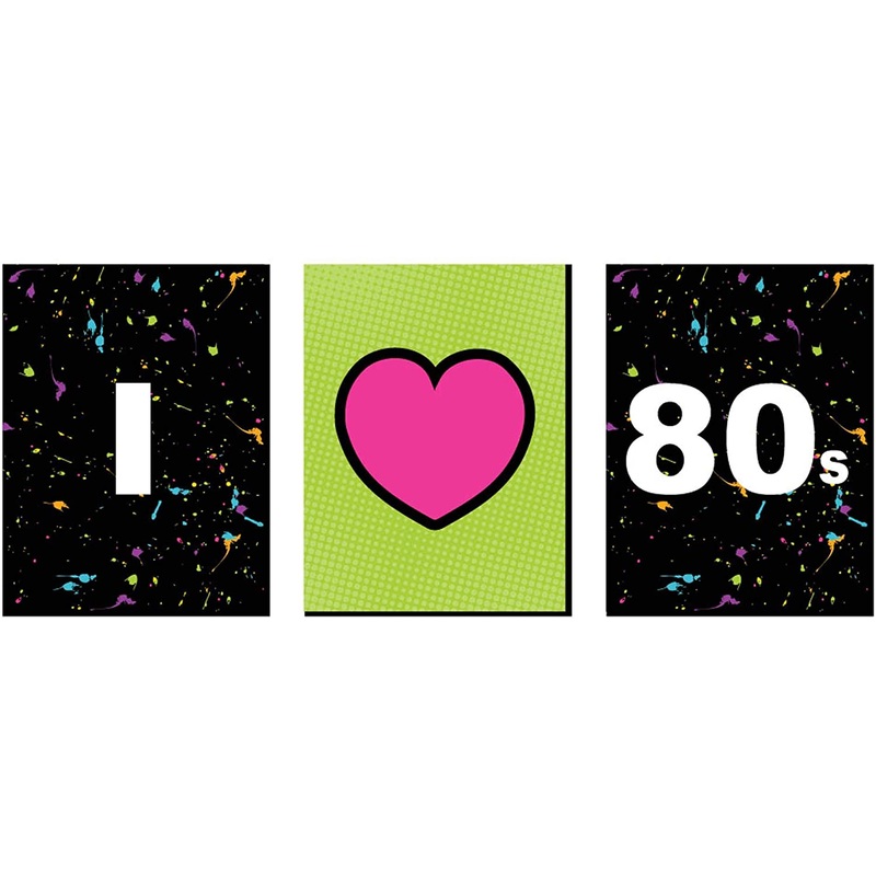 80's Retro - 1980s Wall Art, Room Decor and Rock Star Themed Room Home Decorations - Gift Ideas - 7.5 x 10 inches - Set of 3 Prints