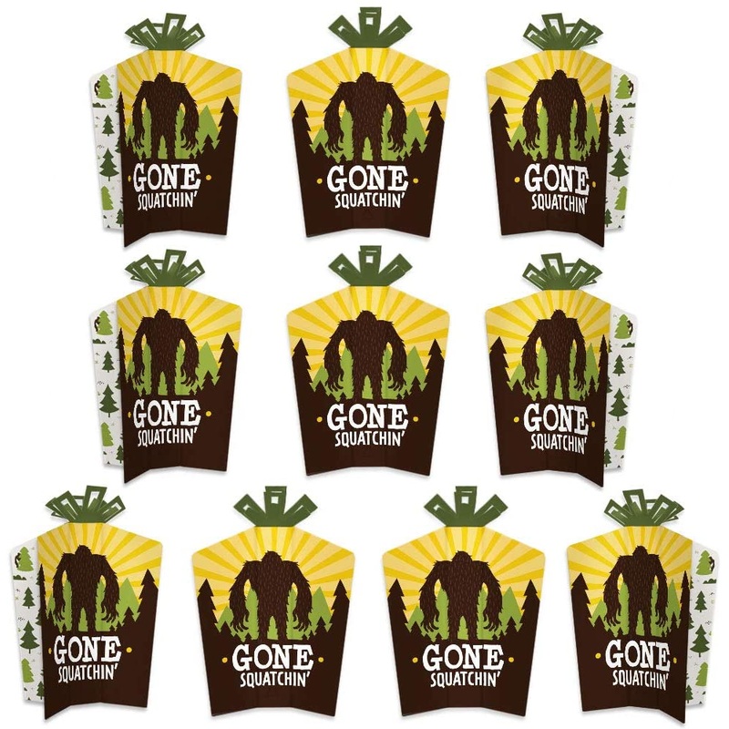 Sasquatch Crossing - Table Decorations - Bigfoot Party or Birthday Party Fold and Flare Centerpieces - 10 Count