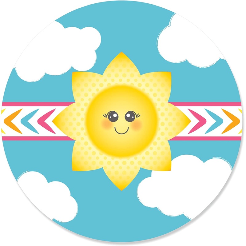 You are My Sunshine - Baby Shower or Birthday Party Circle Sticker Labels - 24 Count