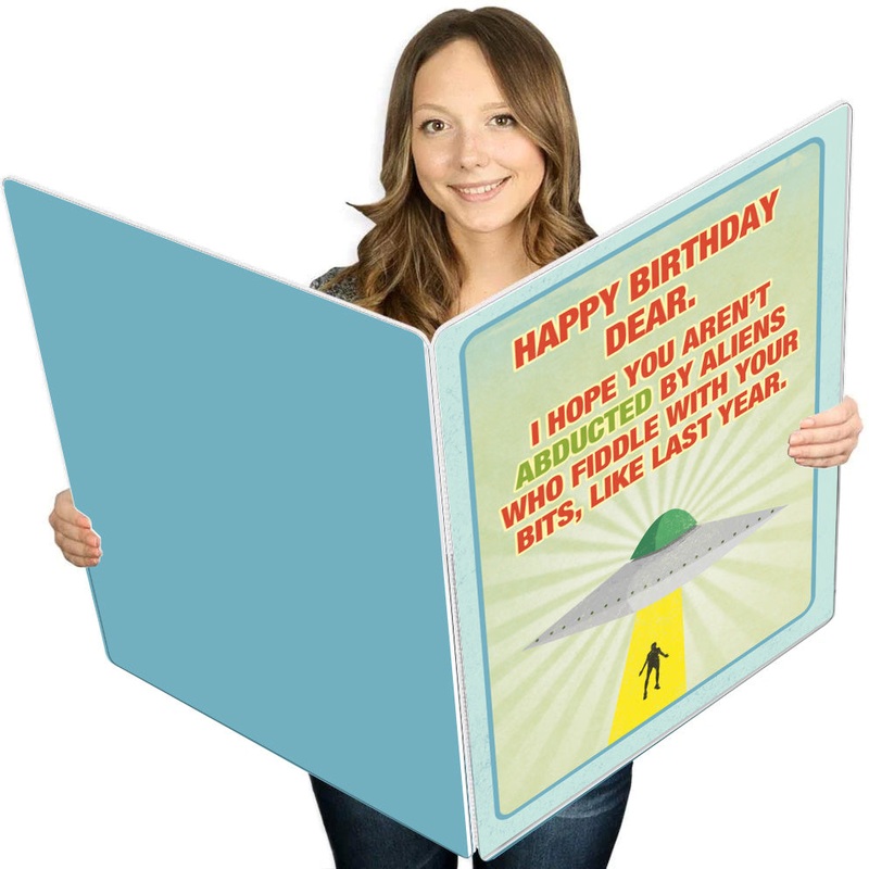 Abducted By Aliens Giant Greeting Card - 16.5 x 22 inches
