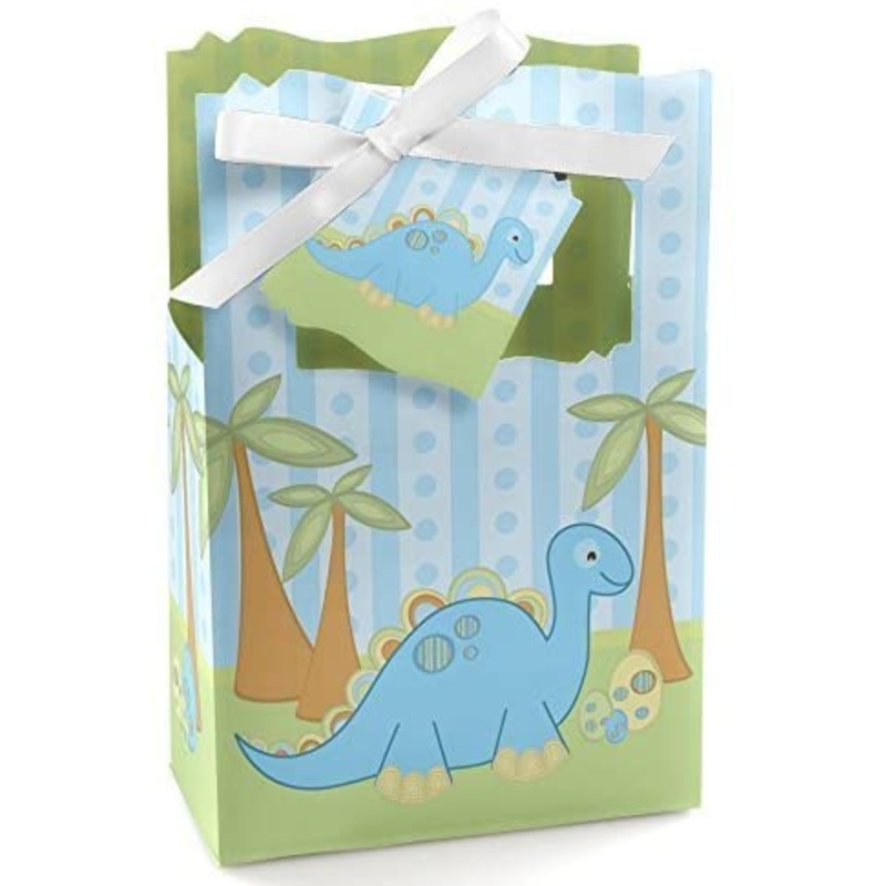 Baby Boy Dinosaur - Baby Shower or Birthday Party Favor Boxes - Set of 12