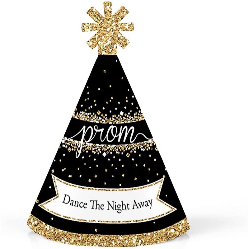 Prom - Mini Cone Prom Night Party Hats - Small Little Party Hats - Set of 8