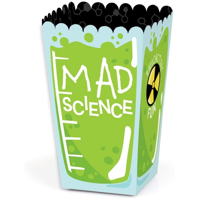 Scientist Lab - Mad Science Baby Shower or Birthday Party Favor Popcorn Treat Boxes - Set of 12