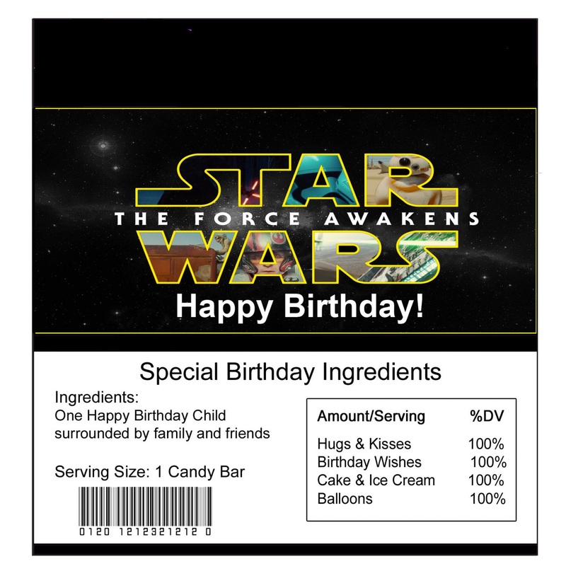 Star Wars Candy Bar Wrapper - Set of 24