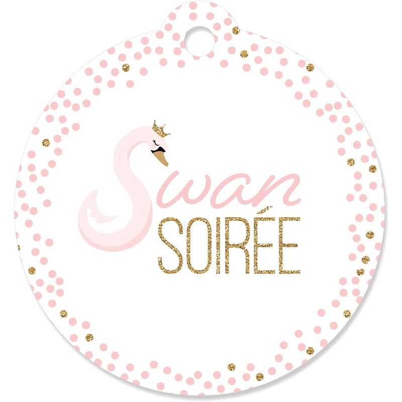 Swan Soiree - White Swan Baby Shower or Birthday Party Favor Gift Tags (Set of 20)