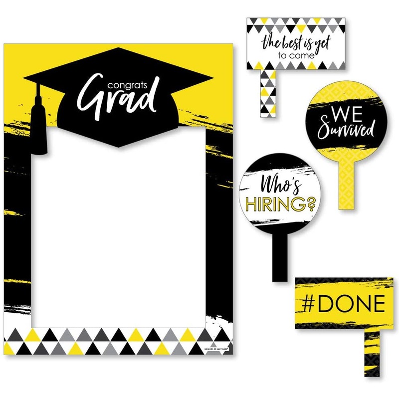 Yellow Grad - Best is Yet to Come - Yellow Graduation Party Selfie Photo Booth Picture Frame & Props