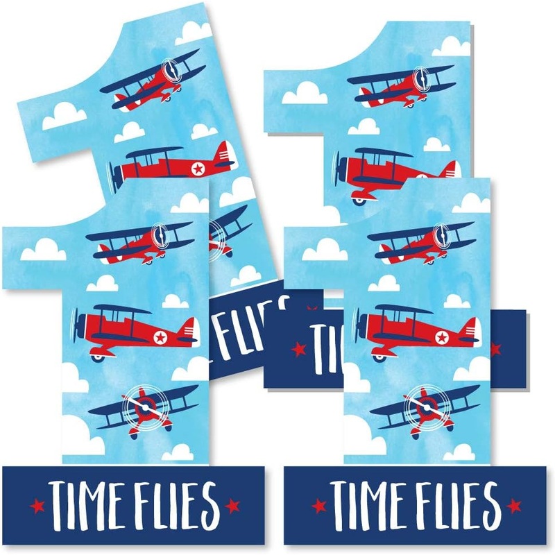 1st Birthday Taking Flight - Airplane - One Shaped Decorations DIY Vintage Plane First Birthday Party Essentials - Set of 20