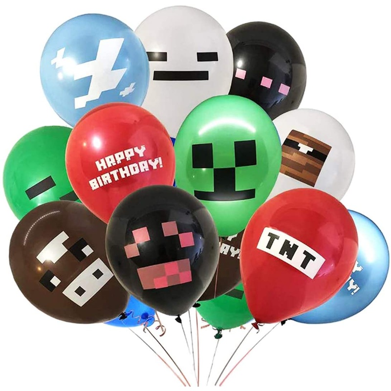 24 Pcs Balloons For Minecraft Party