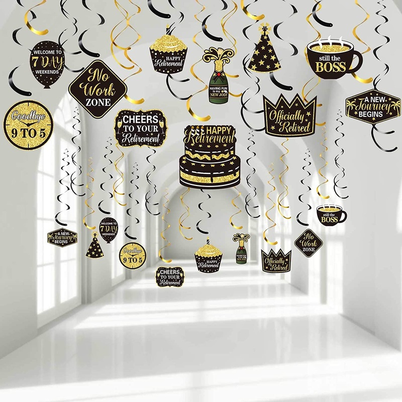 30 Pieces Retirement Party Hanging Swirls Decorations