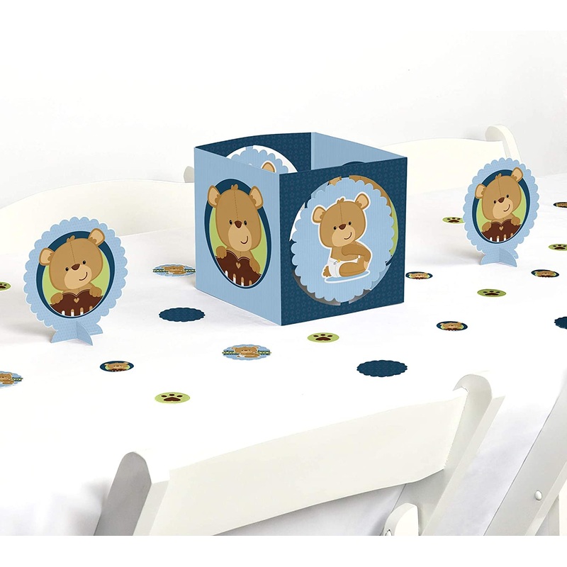 Baby Boy Teddy Bear - Baby Shower Centerpiece and Table Decoration Kit