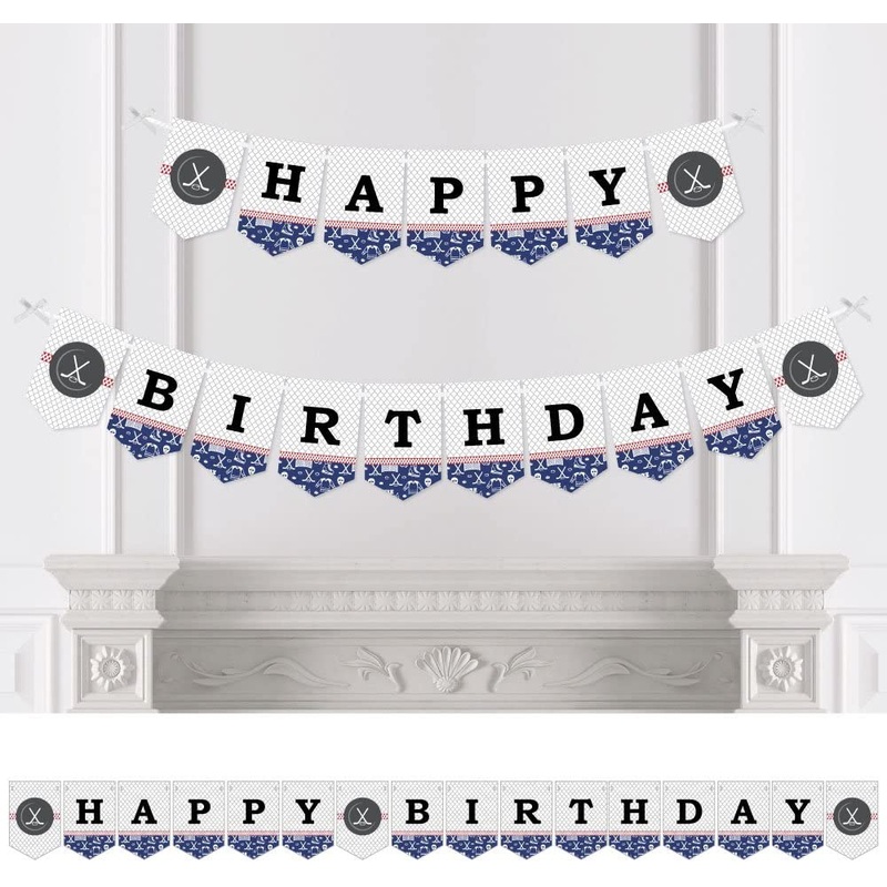 Shoots and Scores - Hockey - Birthday Party Bunting Banner - Sports Party Decorations - Happy Birthday
