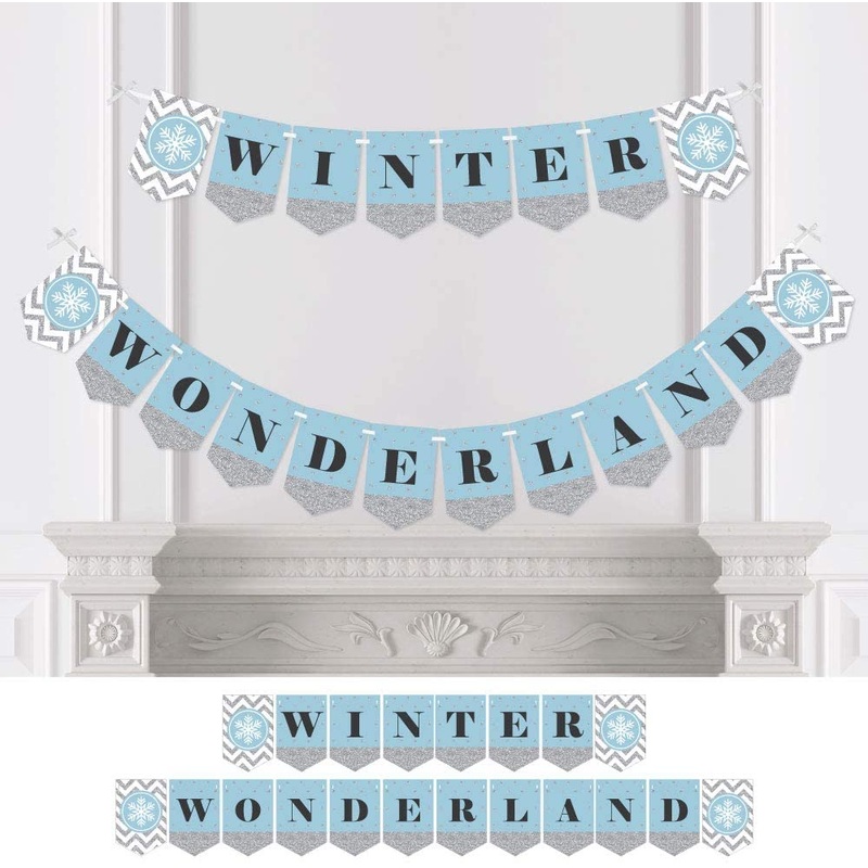Winter Wonderland - Snowflake Holiday Party and Winter Wedding Bunting Banner - Snowflake Party Decorations - Winter Wonderland