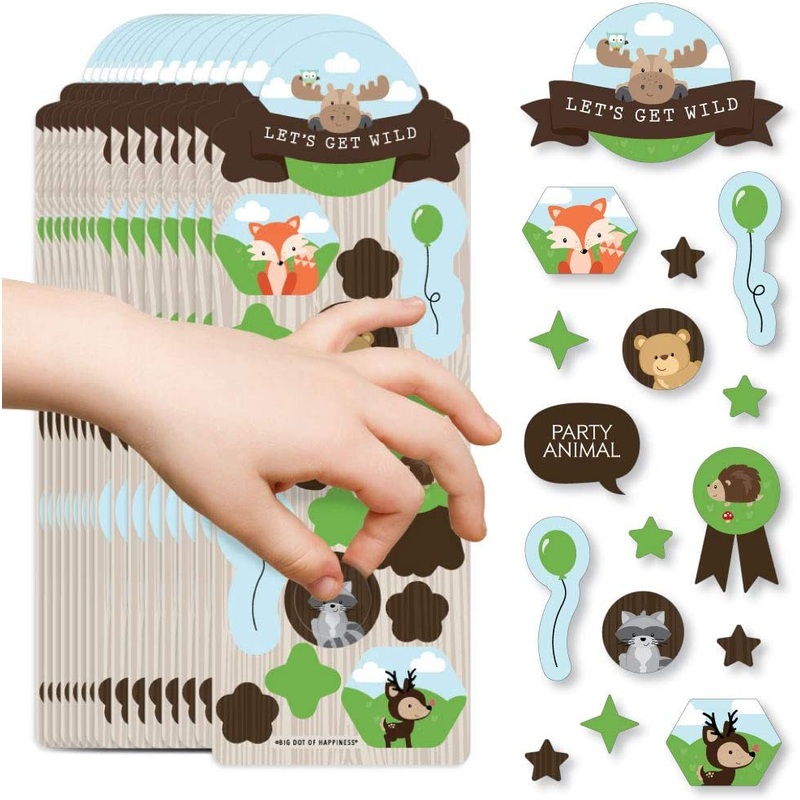 Woodland Creatures - Birthday Party Favor Kids Stickers - 16 Sheets - 256 Stickers
