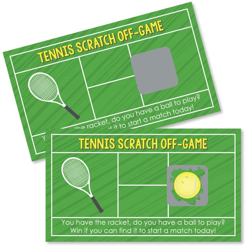 You Got Served - Tennis - Baby Shower or Tennis Ball Birthday Party Game Scratch Off Cards - 22 Count