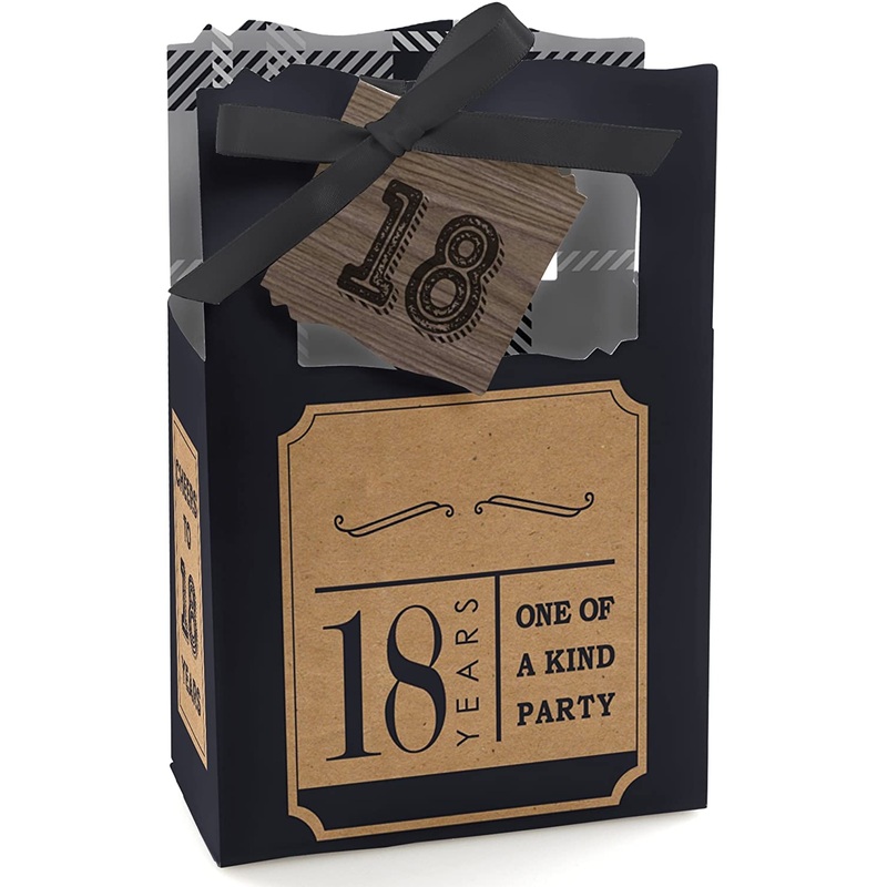 18th Milestone Birthday - Birthday Party Favor Boxes - Set of 12