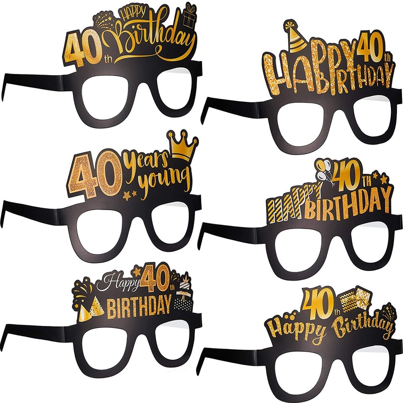 24 Pieces 40th Happy Birthday Glasses