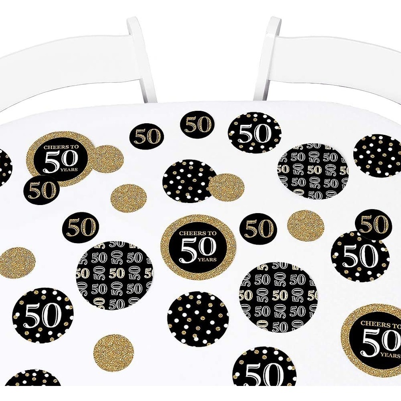 Adult 50th Birthday - Gold - Birthday Party Giant Circle Confetti - Party Decorations - Large Confetti 27 Count