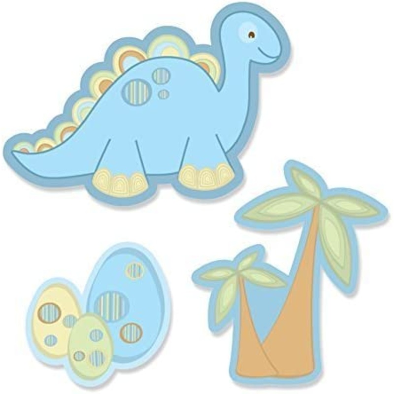 Baby Boy Dinosaur - DIY Shaped Baby Shower Cut-Outs - 24 Count